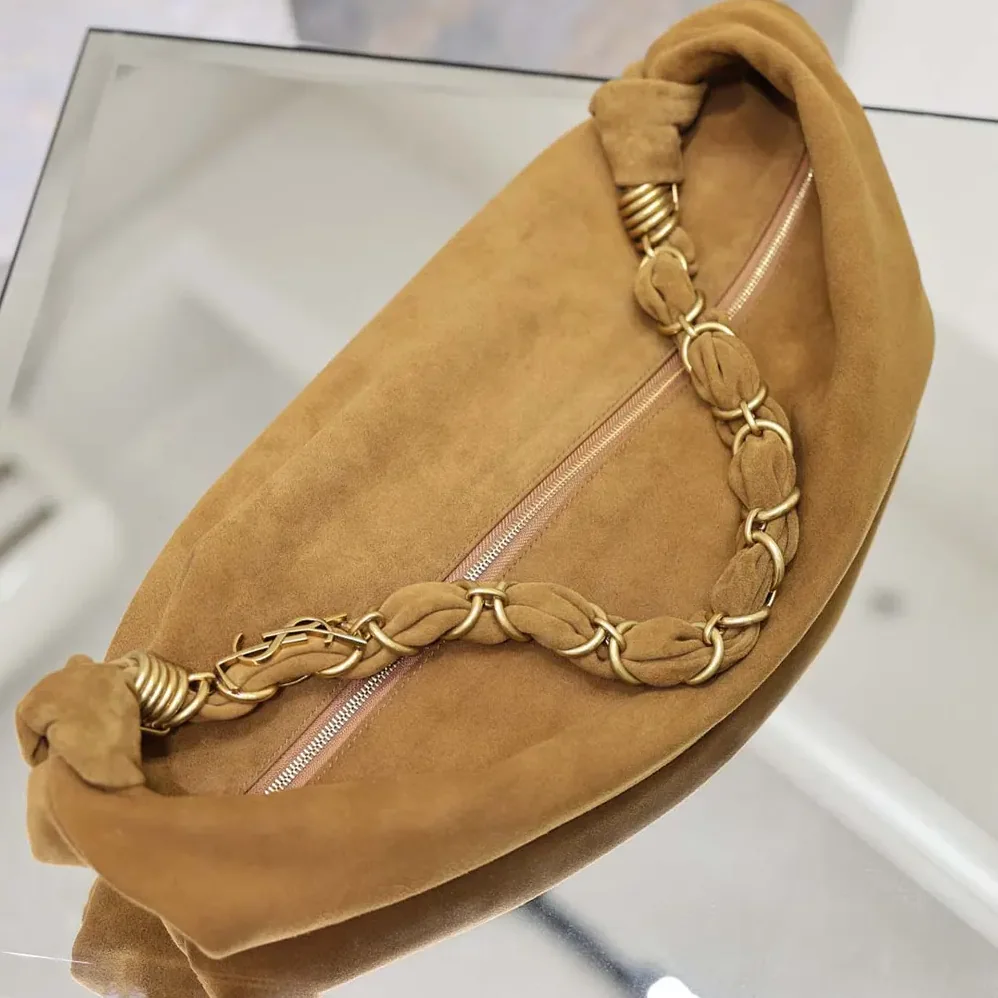 Saint Laurent YSL Amalia Small Hobo In Lambskin for Women in Brown