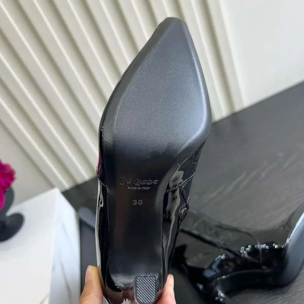 Saint Laurent YSL Francoise Boots In Smooth Leather Black for Women