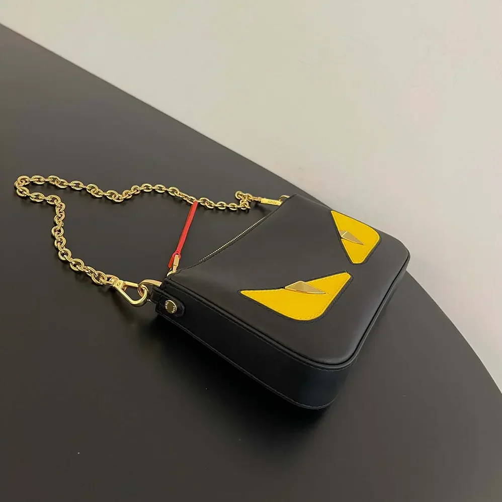 Fendi Baguette Pouch Lunar New Year Black Leather Pouch for Women Fendi Baguette Pouch Lunar New Year Black Leather Pouch for Women