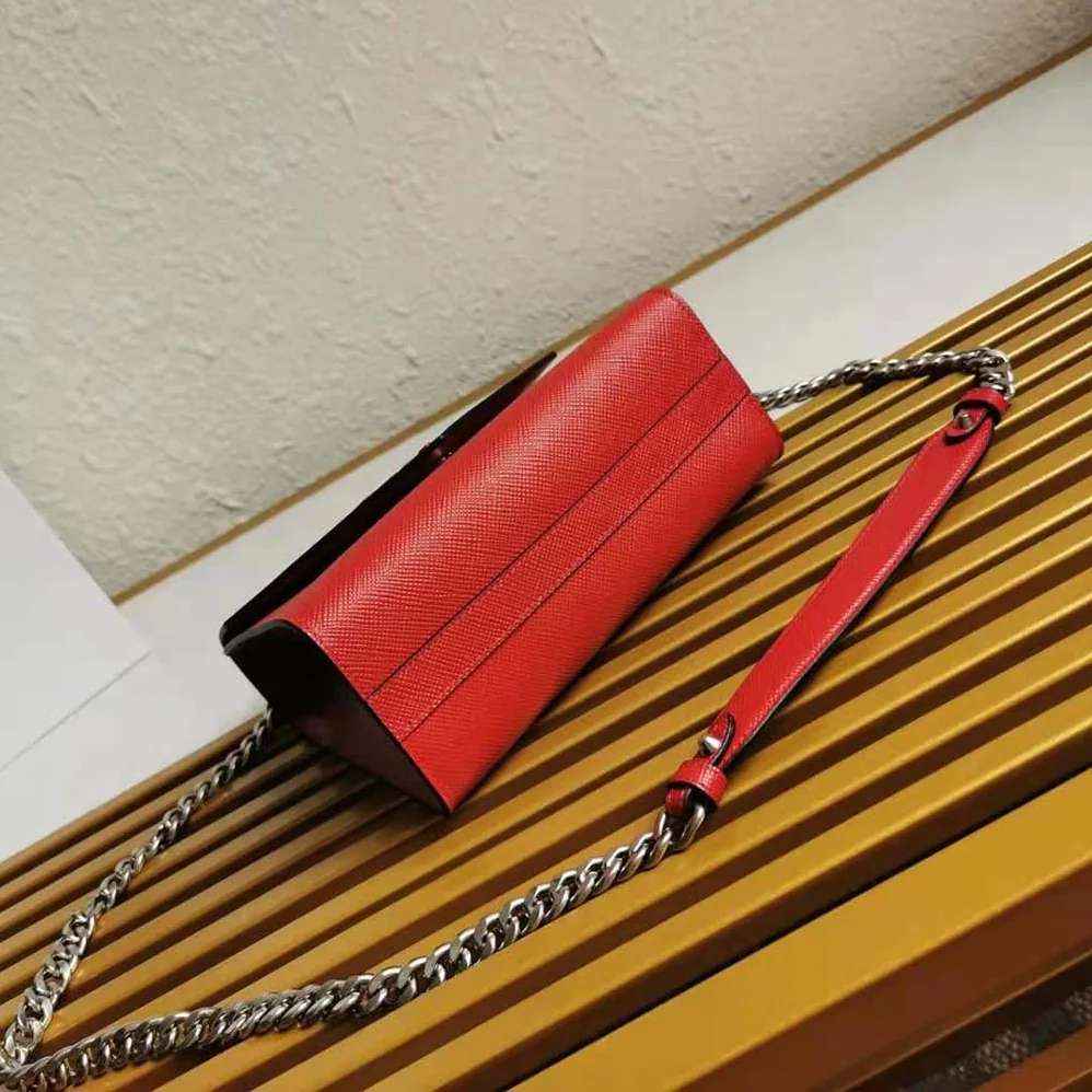 Prada Saffiano Leather Prada Monochrome Bag for Women in Red Prada Saffiano Leather Prada Monochrome Bag for Women in Red