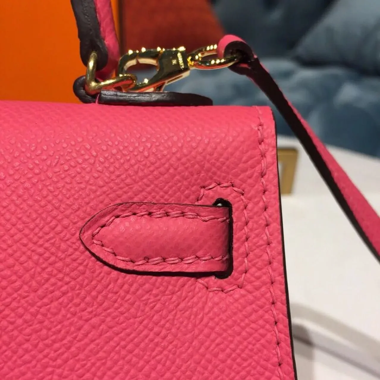 Hermes Mini Kelly Rose Tyrien Gold Toned Hardware / Hermes Mini Kelly Rose Tyrien Gold Toned Hardware /