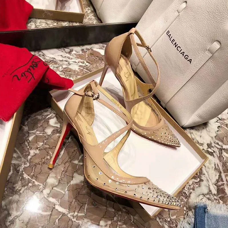 Christian Louboutin Shoes Twistissima Strass 85mm Heel for Women in Pink Christian Louboutin Shoes Twistissima Strass 85mm Heel for Women in Pink