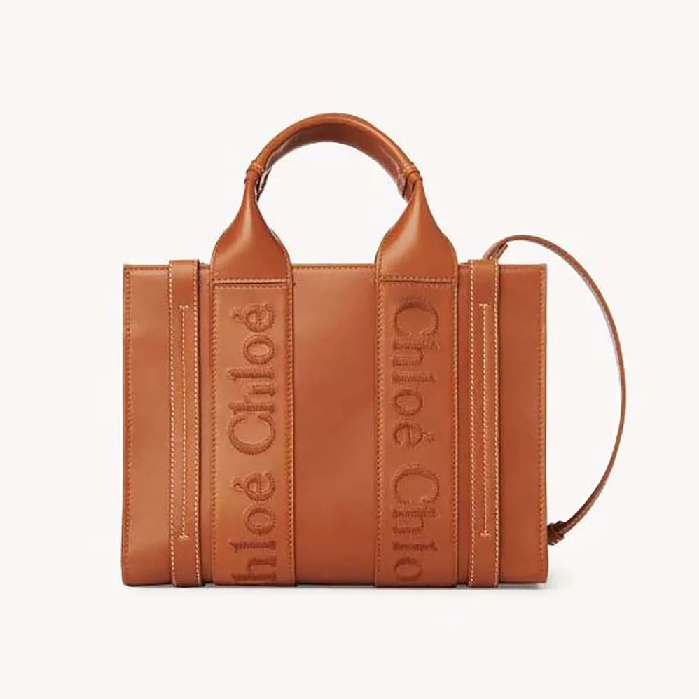 Chloe Small Woody Tote Bag for Women in Brown Chloe Small Woody Tote Bag for Women in Brown