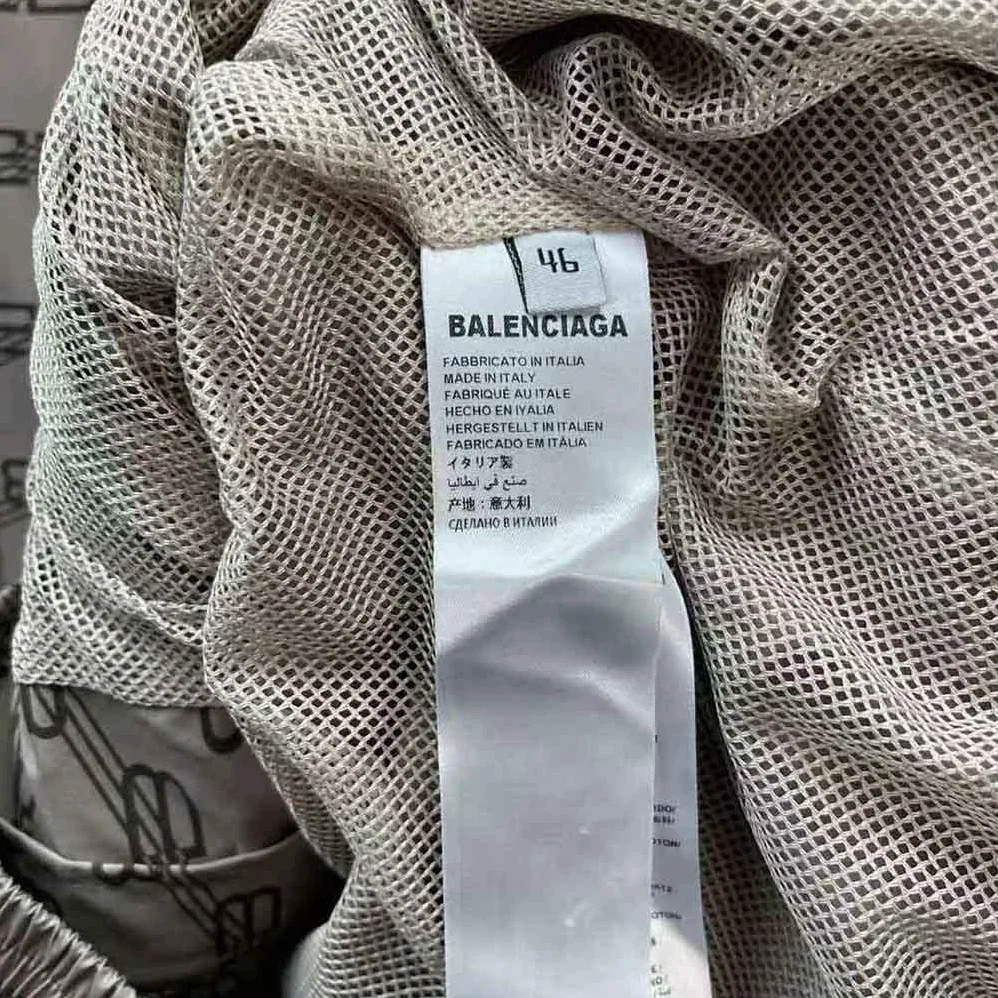 Balenciaga BB Monogram Regular Fit Tracksuit Jacket in Beige and Brown Cotton Poplin for Men
