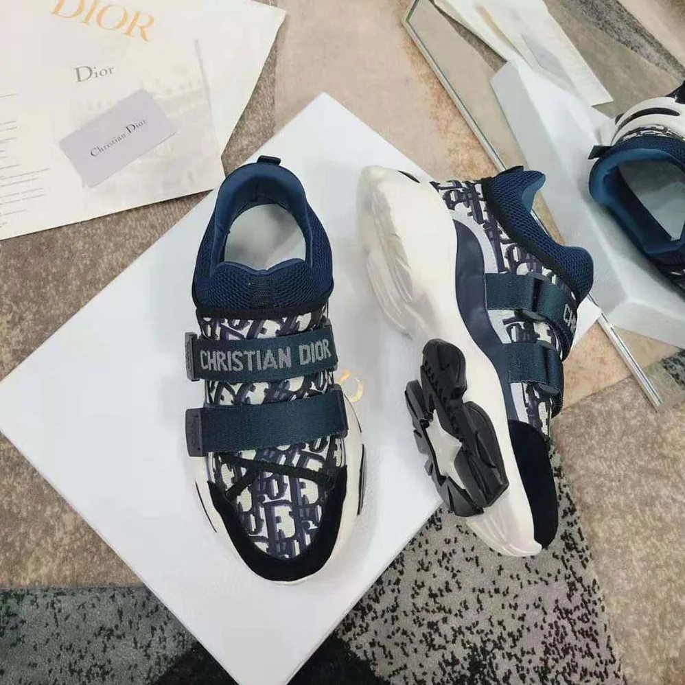 Dior D-Wander Sneaker Deep Blue Dior Oblique Technical Fabric for Women