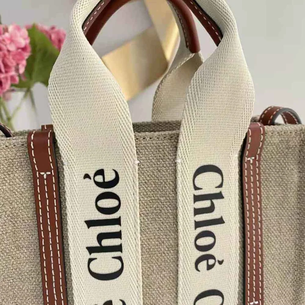Chloe Mini Woody Tote Bag for Women in Brown