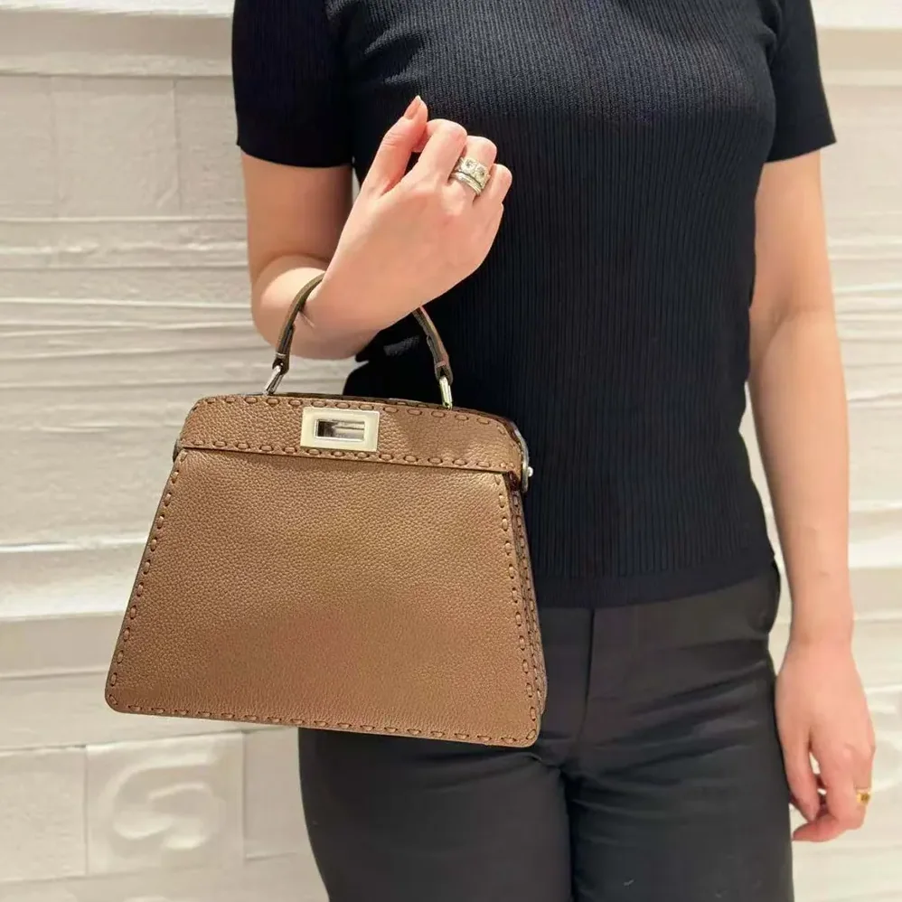 Fendi Peekaboo Iseeu Small Coffee for Women in coloured Selleria Bag