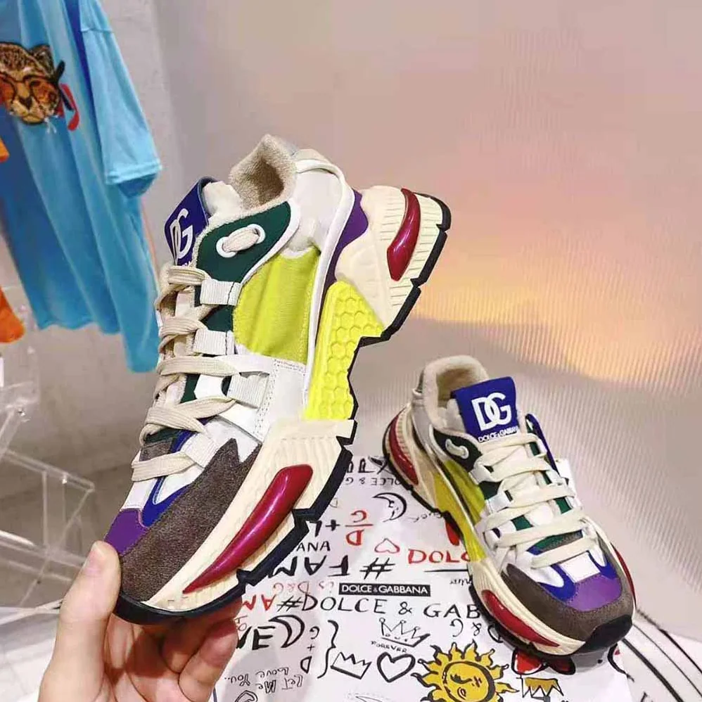 Dolce Gabbana D&G Mixed-Material Airmaster Sneakers for Unisex in Yellow