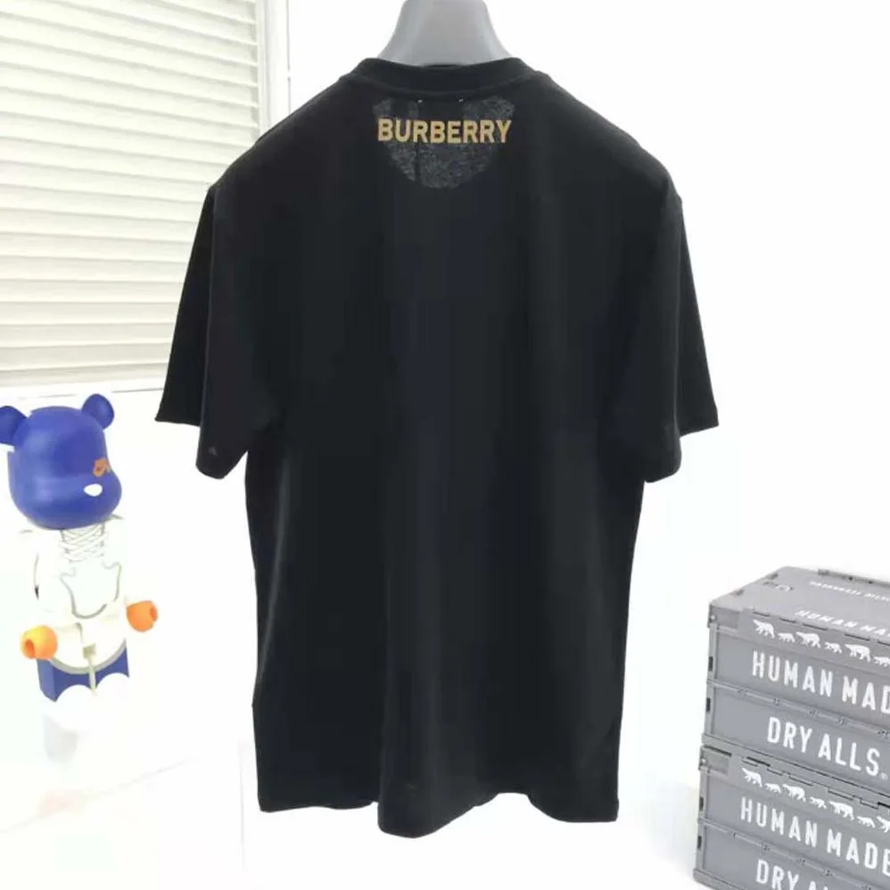 Burberry Deer Graphic Cotton Oversized T-shirt for Men in Black