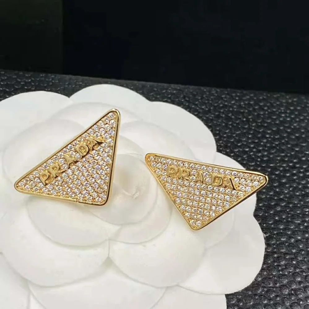 Prada Crystal Logo Jewels Zirconia Earrings for Women Prada Crystal Logo Jewels Zirconia Earrings for Women