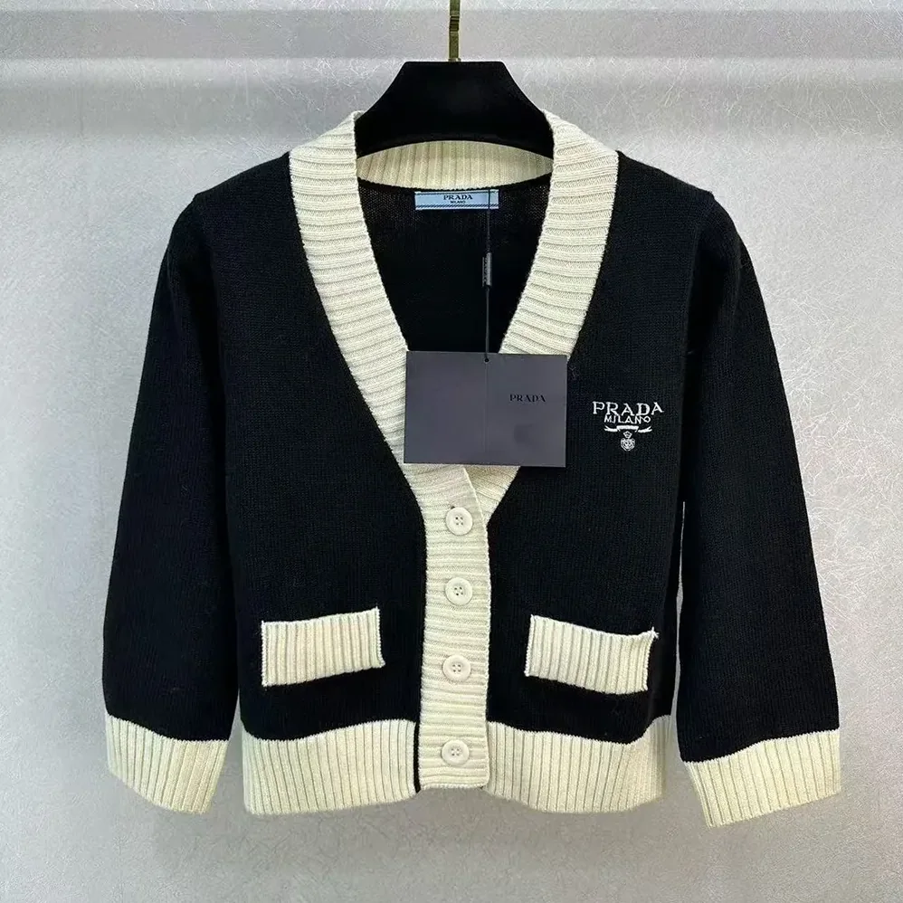 Prada Cashmere and Silk Cardigan for Women in Black Prada Cashmere and Silk Cardigan for Women in Black