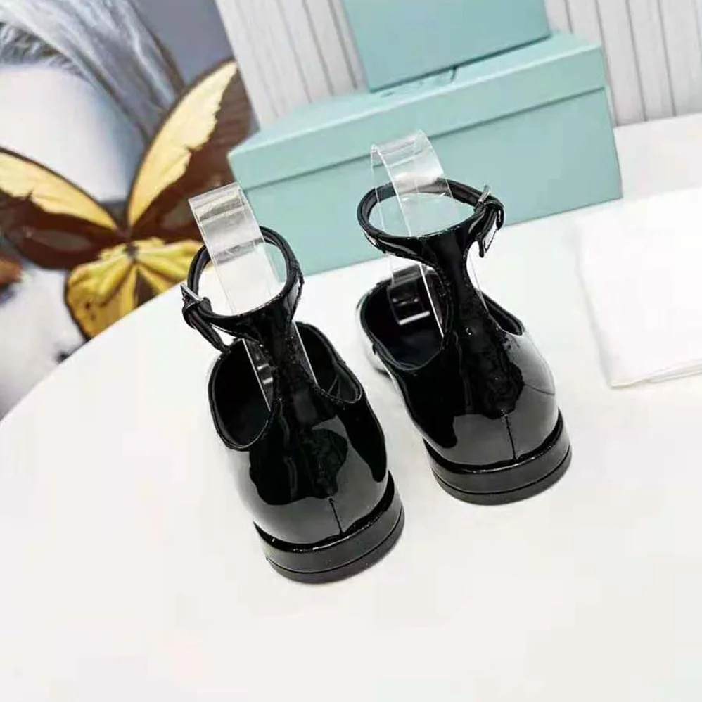 Prada Patent Leather Ballerinas for Women in Black
