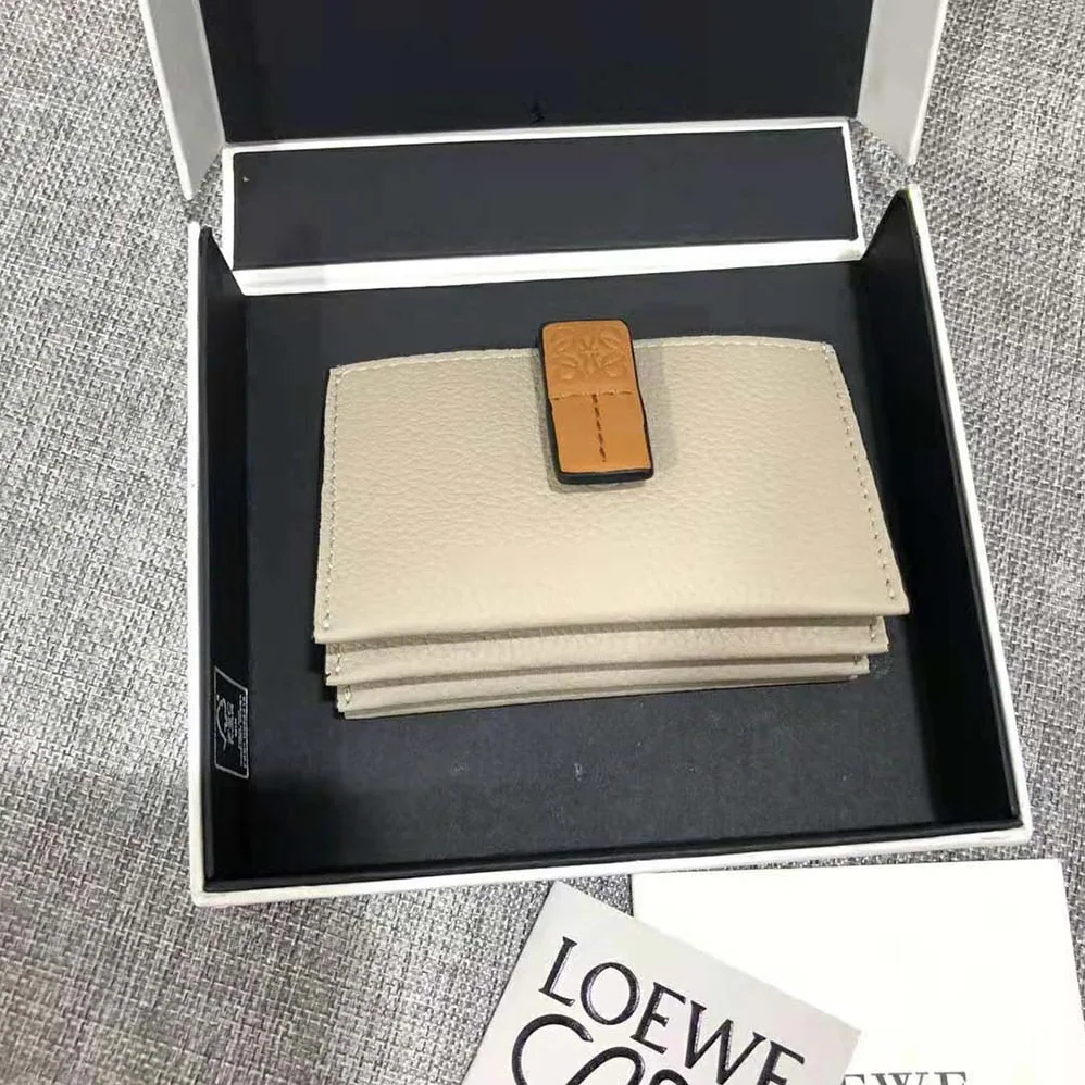 Loewe Accordion Cardholder in Soft Grained Calfskin for Women in White Loewe Accordion Cardholder in Soft Grained Calfskin for Women in White