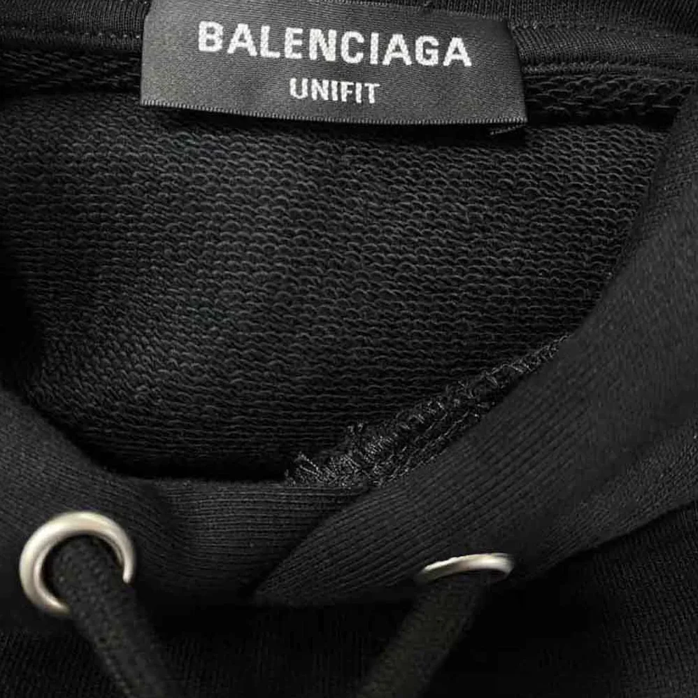Balenciaga WFP Hoodie Medium Fit in Black and White Medium Fleece for Men Balenciaga WFP Hoodie Medium Fit in Black and White Medium Fleece for Men