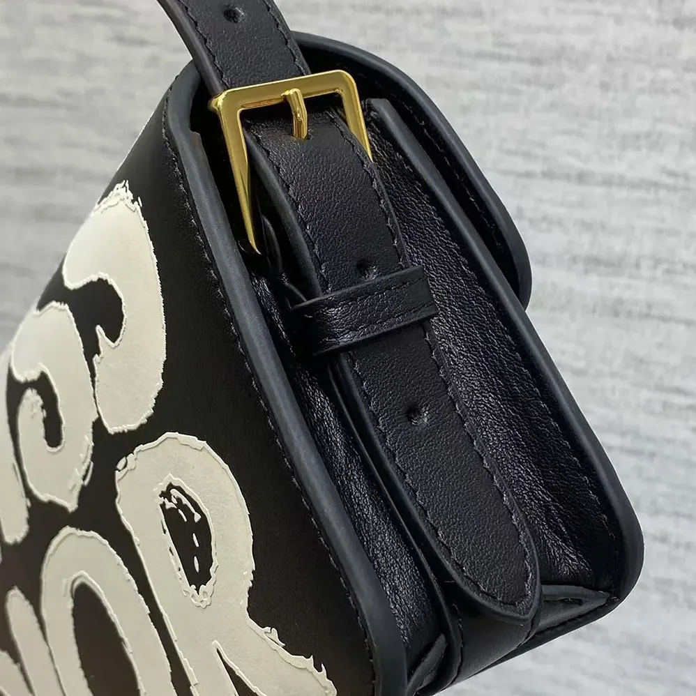 Dior Miss Dior Flap Bag Black and White Miss Dior Graffiti Printed Calfskin for Women