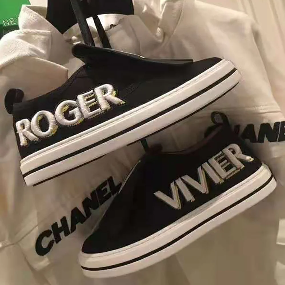 Roger Vivier Call Me Vivier Patch Sneakers for Women in Black