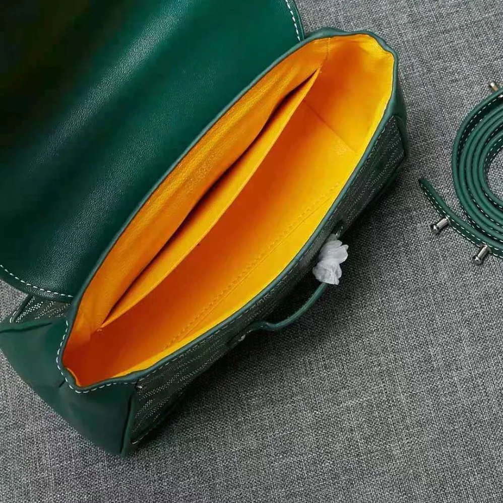 Goyard Sac Saïgon Souple Mini in Toile Goyardine & Chevroches Calfskin for Women in Green Goyard Sac Saïgon Souple Mini in Toile Goyardine & Chevroches Calfskin for Women in Green