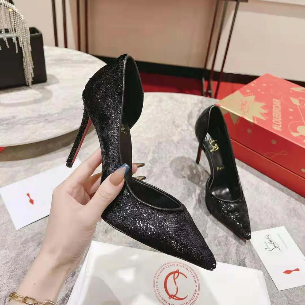 Christian Louboutin Iriza 100 mm Heel Height for Women in Black Christian Louboutin Iriza 100 mm Heel Height for Women in Black
