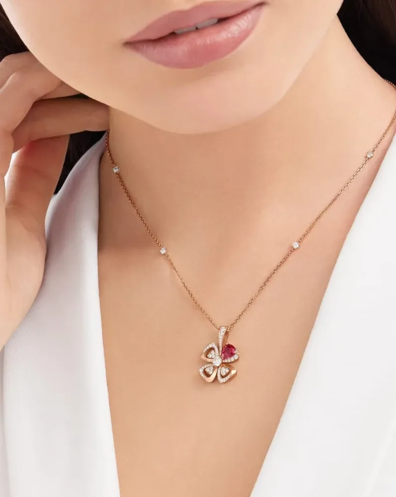 Bvlgari Fiorever Necklace Rose Gold Bvlgari Fiorever Necklace Rose Gold