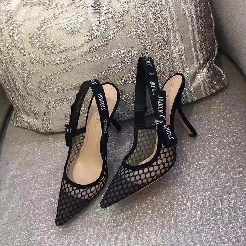 Dior J'Adior High-Heeled Shoe in Black Mesh Shoes Black 65mm Heel for Women Dior J'Adior High-Heeled Shoe in Black Mesh Shoes Black 65mm Heel for Women