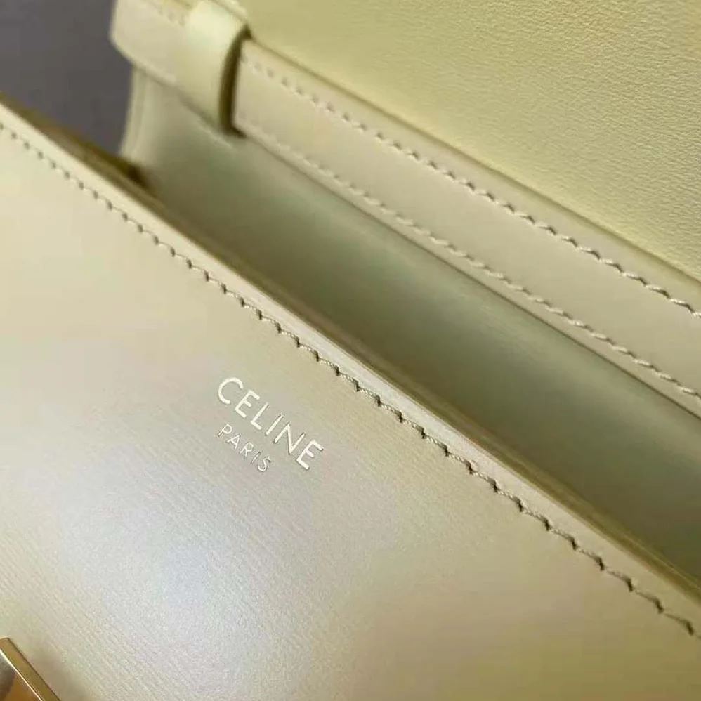 Celine Teen Classic Bag in Box Calfskin for Women in Yellow Celine Teen Classic Bag in Box Calfskin for Women in Yellow