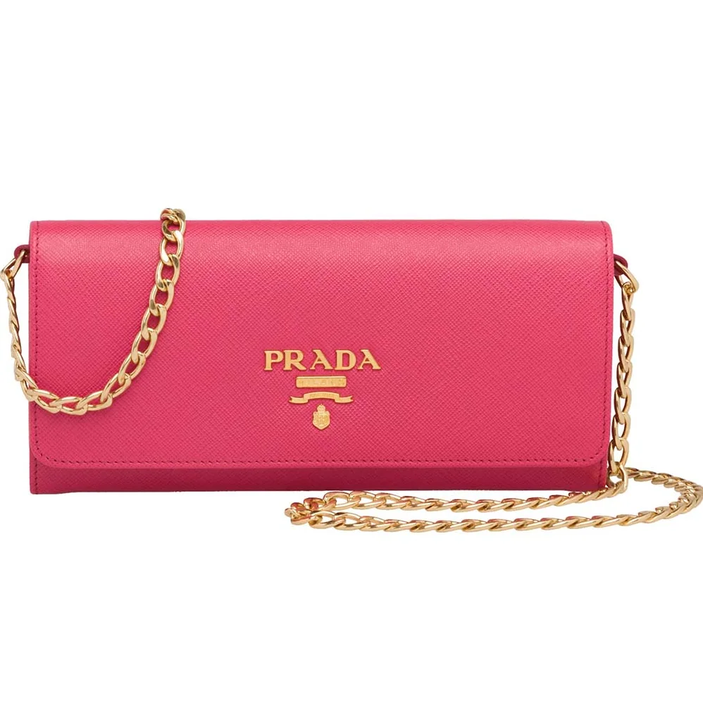Prada Leather Shoulder Bag in Saffiano for Women in Rose Prada Leather Shoulder Bag in Saffiano for Women in Rose