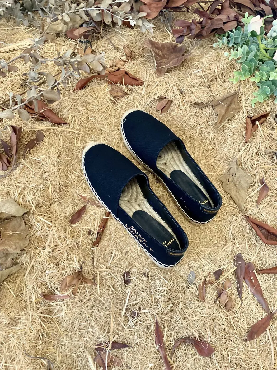 Saint Laurent Saint Laurent Embroidered Espadrilles Black YSL Saint Laurent Saint Laurent Embroidered Espadrilles Black YSL