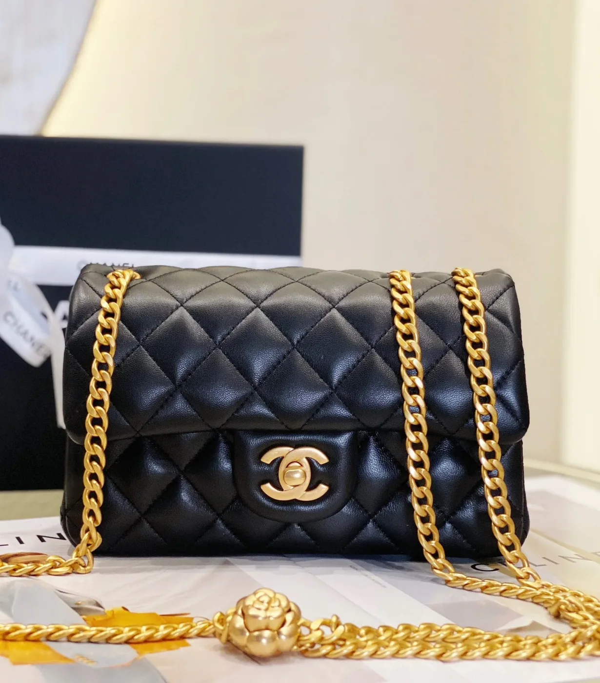 Chanel CC Flap Bag Small Crossbody in Black Gold Hardware