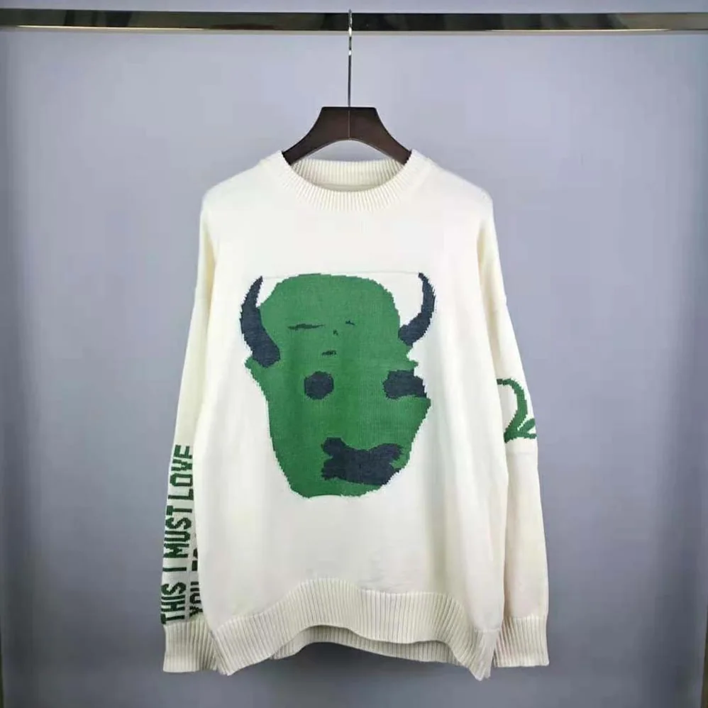 Dior Oversized Cactus Jack Dior Sweater Ecru Wool Knit for Men