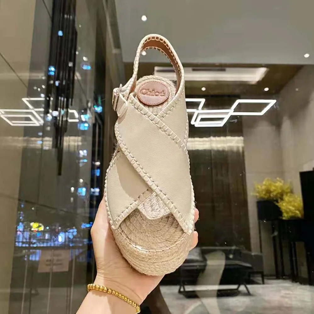 Chloe Lucinda Platform Espadrille in 6cm Heel Height for Women in White Chloe Lucinda Platform Espadrille in 6cm Heel Height for Women in White