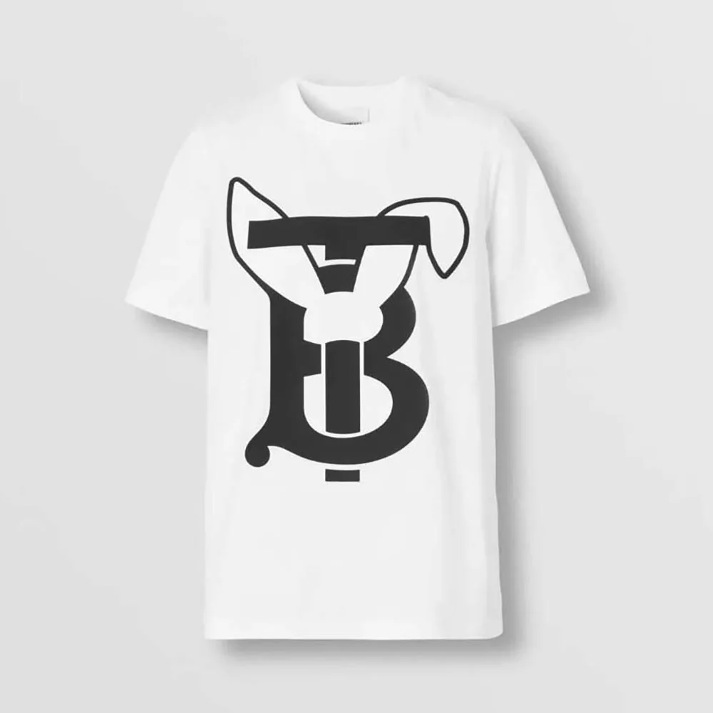 Burberry Rabbit Print Cotton T-shirt for Men in White Burberry Rabbit Print Cotton T-shirt for Men in White