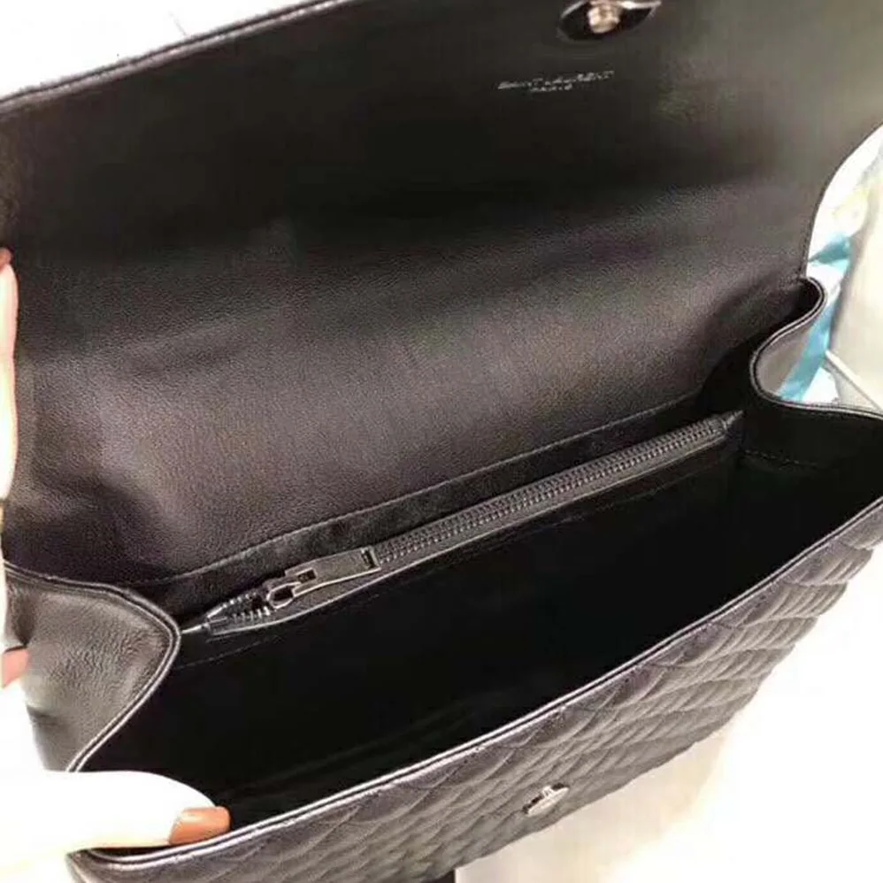 Saint Laurent YSL Large Envelope Mixed Grain De Poudre Matelasse in Black Saint Laurent YSL Large Envelope Mixed Grain De Poudre Matelasse in Black