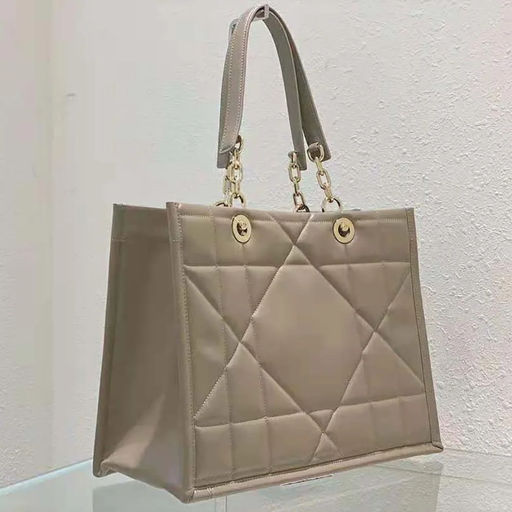 Dior Medium Dior Essential Tote Bag Hazelnut Archicannage Calfskin for Women