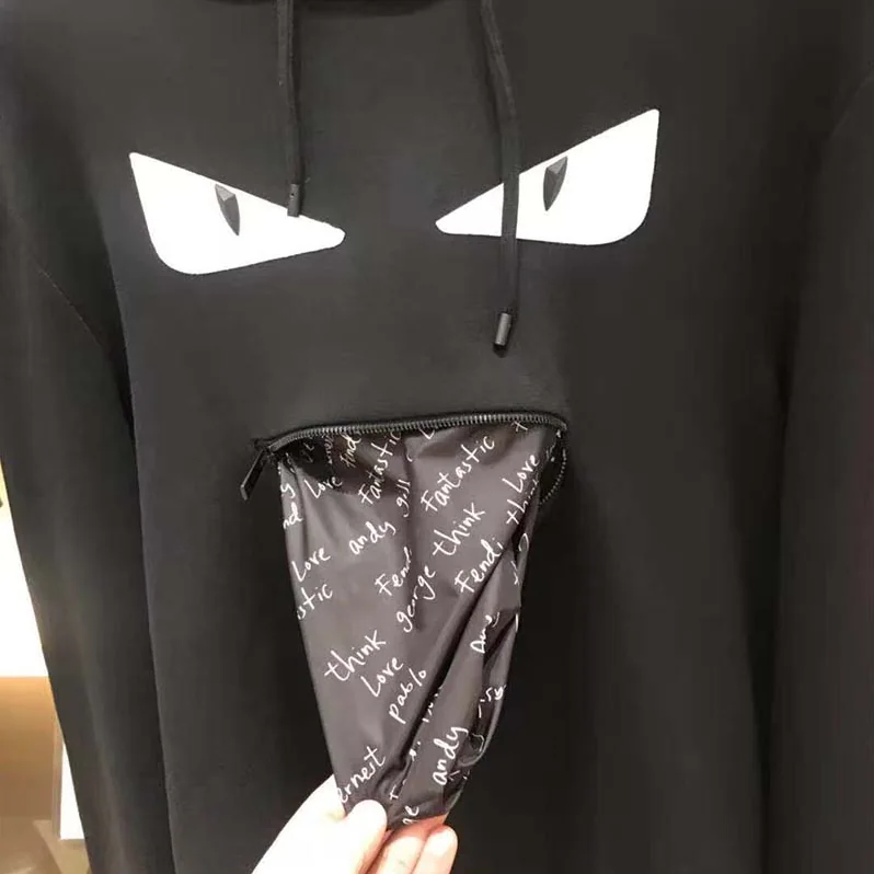Fendi Black Cotton Sweatshirt for Men Fendi Black Cotton Sweatshirt for Men