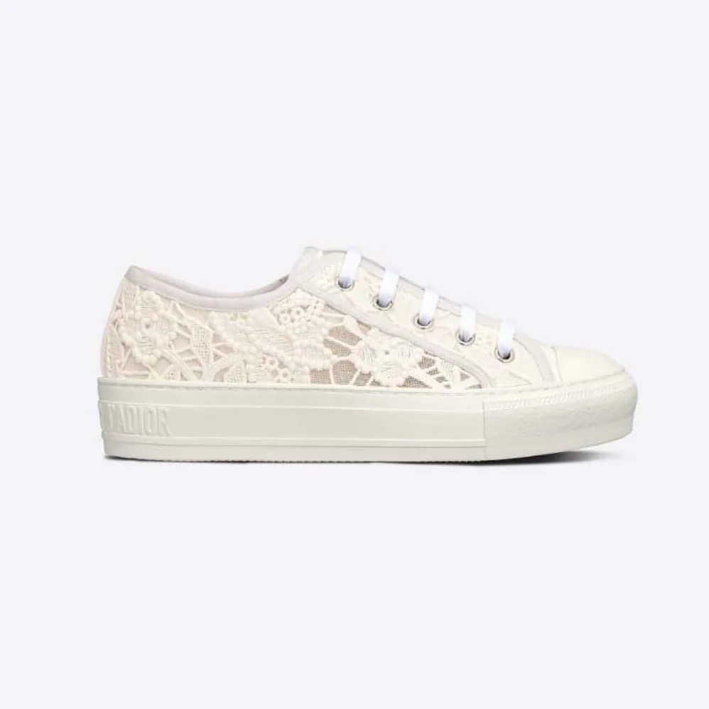Dior Walk N Dior Sneaker White Macrame Embroidered Cotton for Women Dior Walk N Dior Sneaker White Macrame Embroidered Cotton for Women