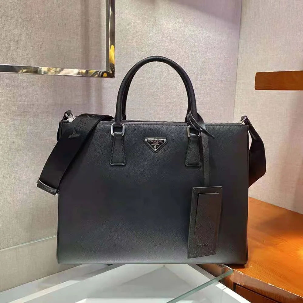 Prada Saffiano Leather Prada Galleria Bag for Men in Black