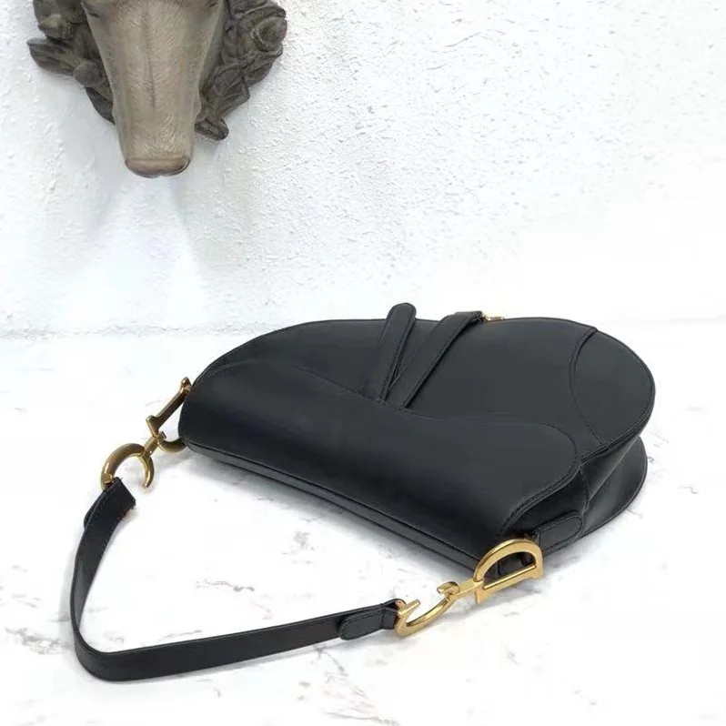 Dior Mini Saddle Bag in Black Calfskin for Women