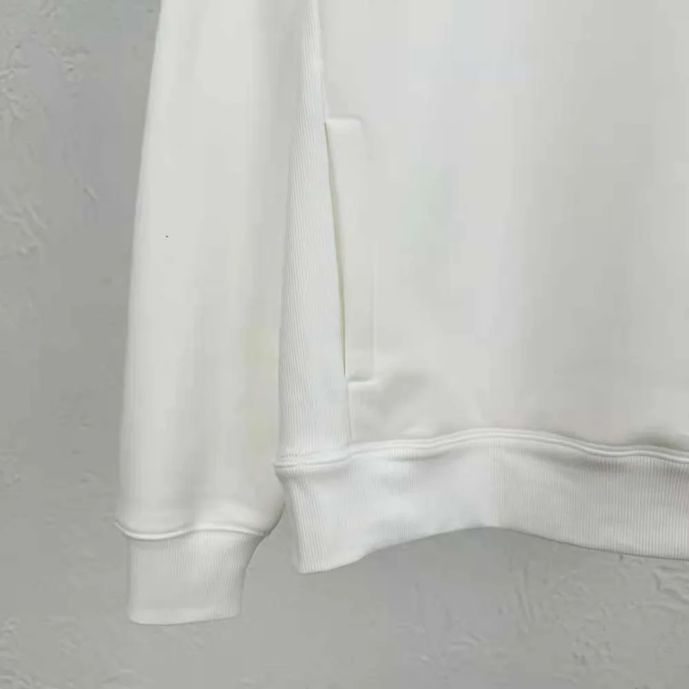 Dior Relaxed-fit Hooded Sweatshirt White Cotton Fleece for Men