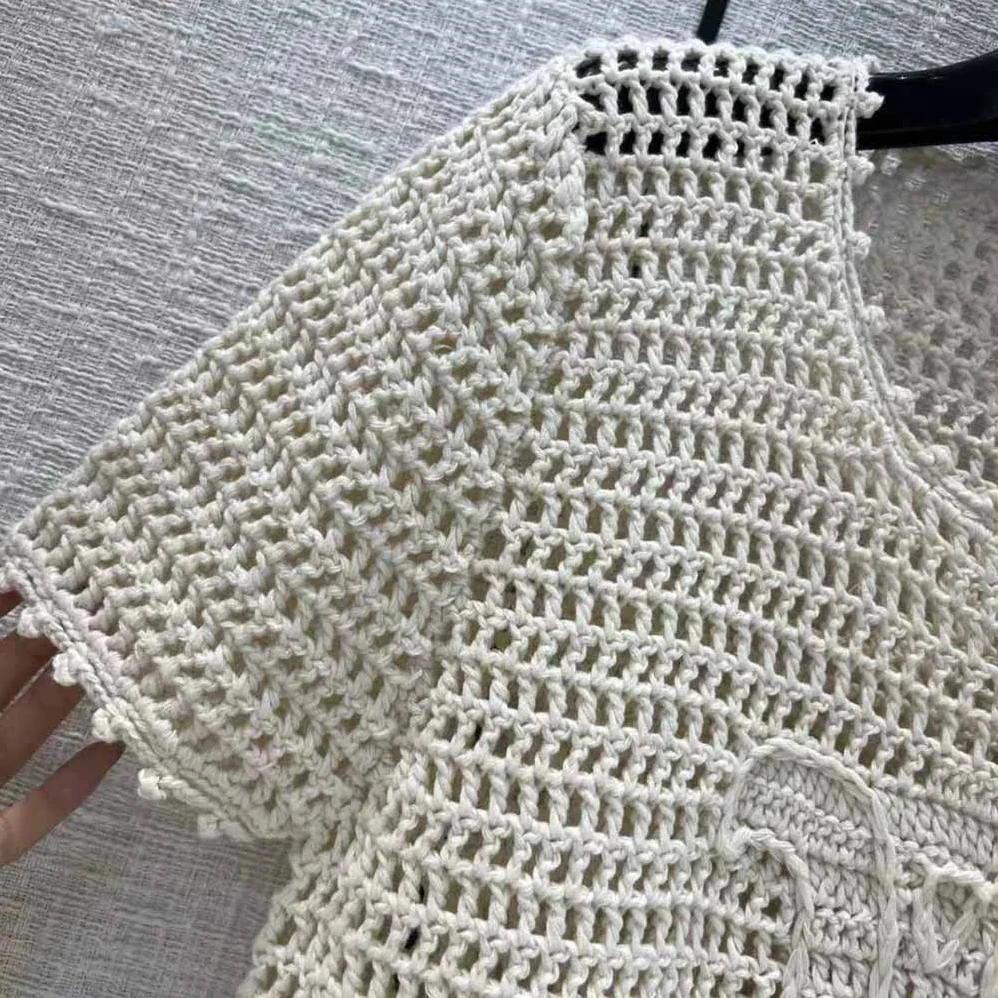 Celine Triomphe T for Women in Shirt in Crocheted Cotton