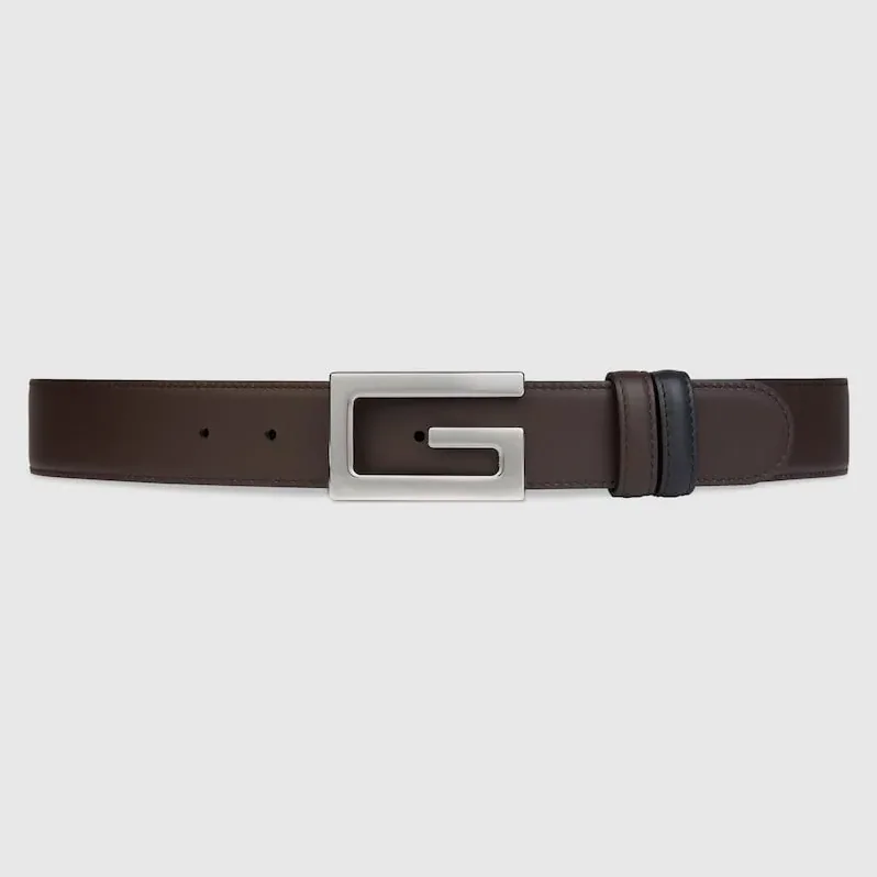 Gucci Reversible Belt With Square G Buckle Black