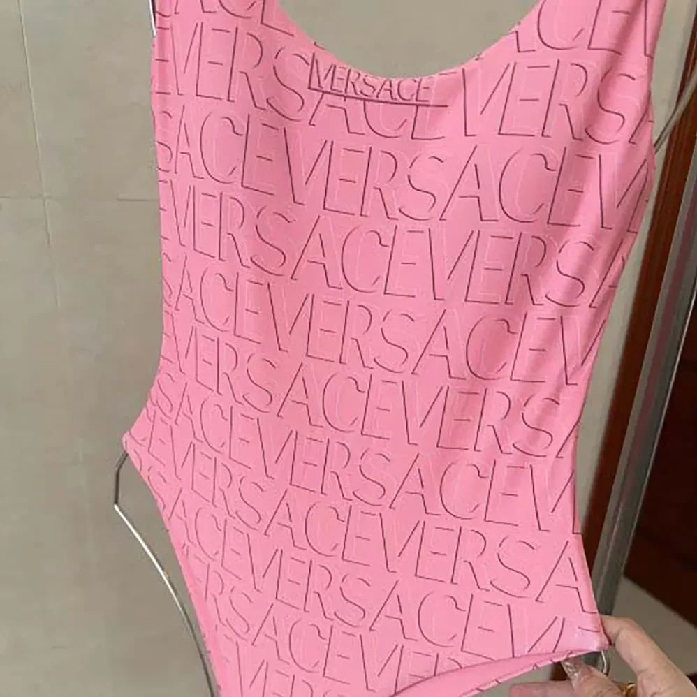 Versace Allover One-piece Swimsuit for Women in Pink Versace Allover One-piece Swimsuit for Women in Pink