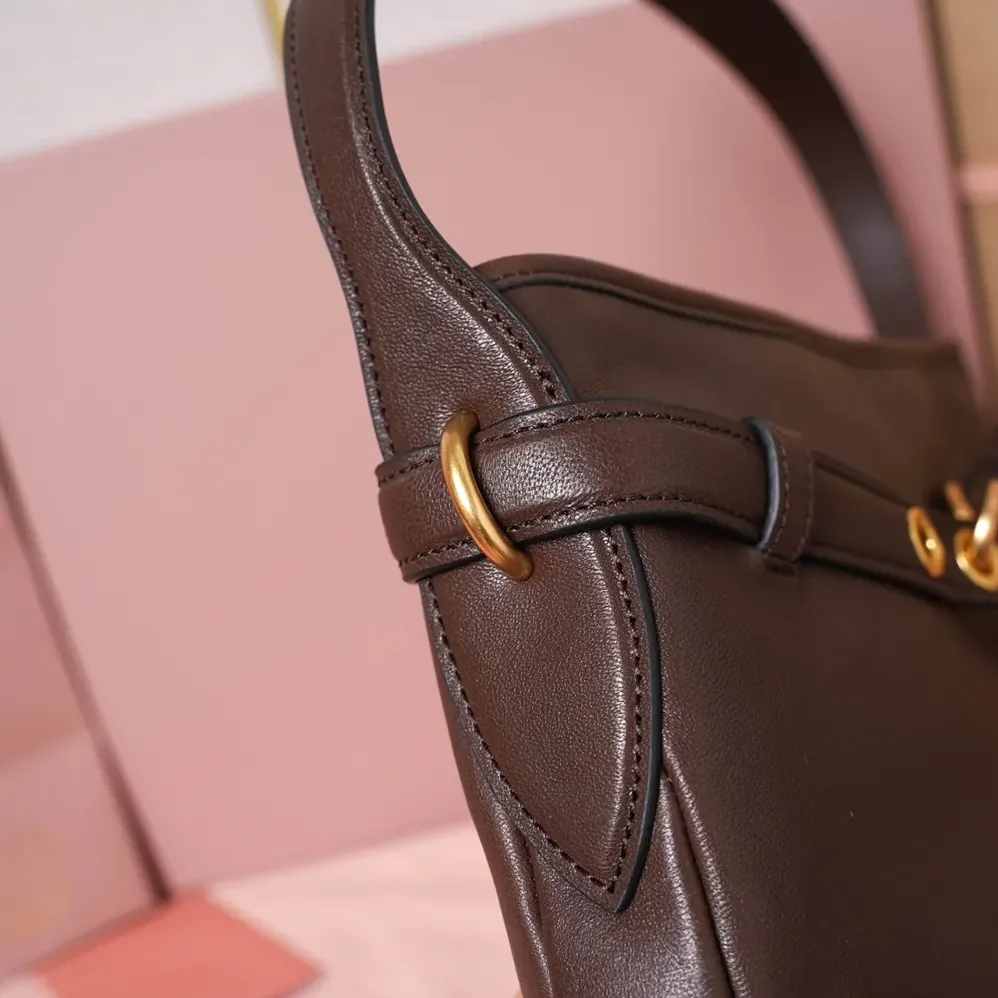 Miu Miu Aventure Nappa Leather Bag for Women in Briarwood Miu Miu Aventure Nappa Leather Bag for Women in Briarwood
