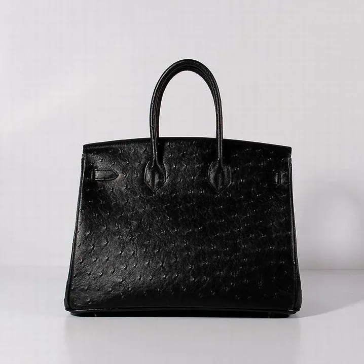 Hermes Birkin With Textures Top Handle Bag in Black Gold Hardware