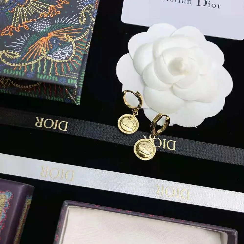 Dior Petit CD Earrings Gold for Women in Finish Metal