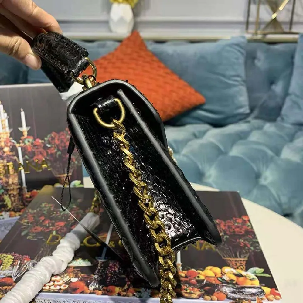 Dolce Gabbana D&G Small Devotion Bag in Python Skin for Women Dolce Gabbana D&G Small Devotion Bag in Python Skin for Women