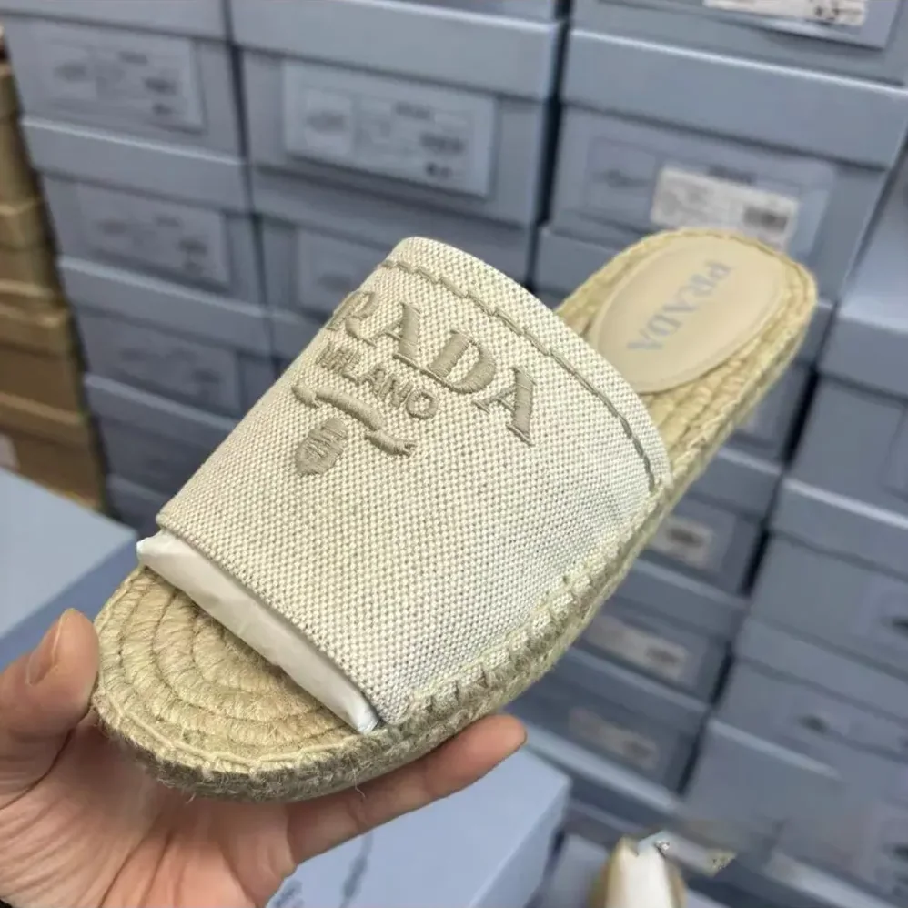 Prada Crochet Espadrilles with Embroidered Logo for Women Prada Crochet Espadrilles with Embroidered Logo for Women