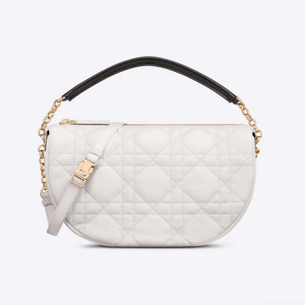 Dior Medium Dior Vibe Hobo Bag White Cannage Lambskin for Women