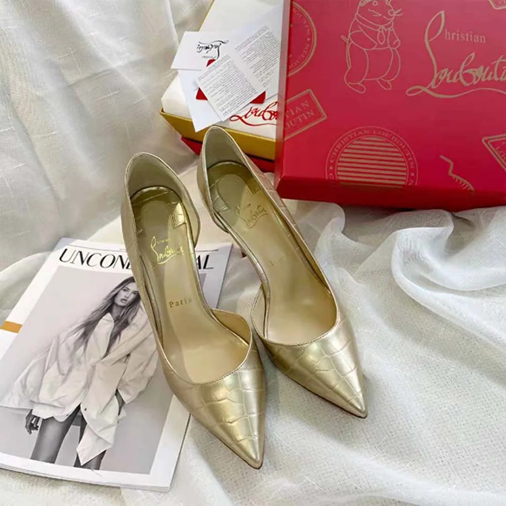 Christian Louboutin Lriza 100 mm Heel for Women in Gold
