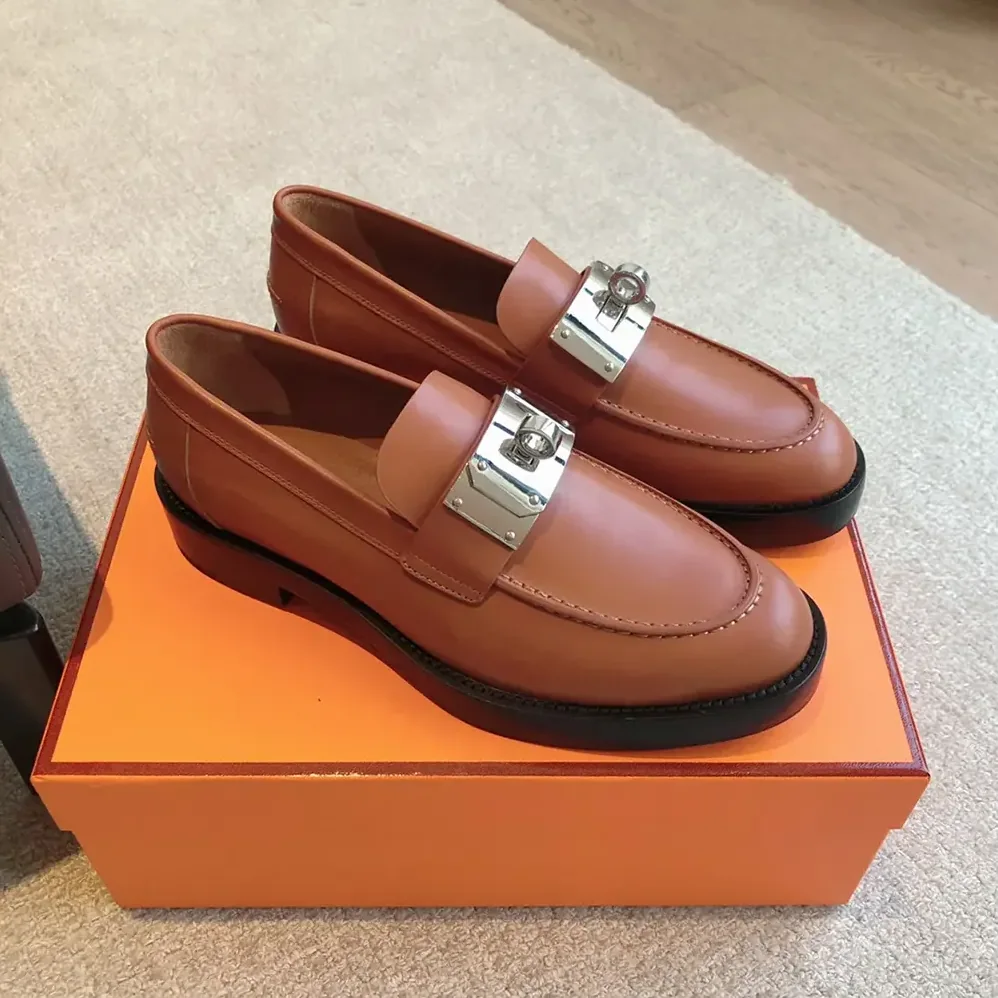 Hermes Hot Loafer-Brown H242053Z for Women