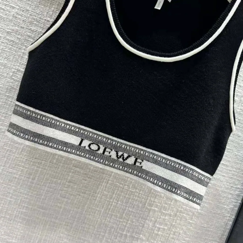 Loewe Cropped Tank Top in Viscose for Women in Black